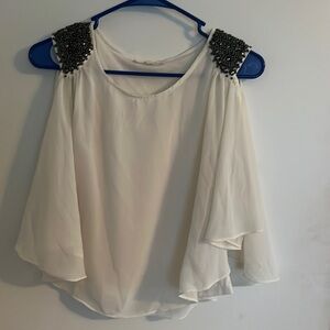 Poncho Blouse with detailed shoulders